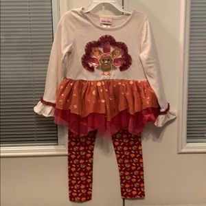 Little Lass turkey tutu outfit Thanksgiving size 4
